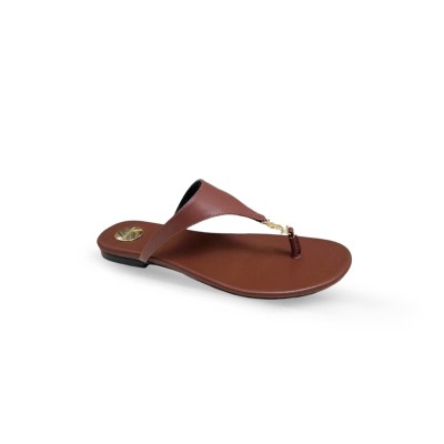 YSL CASSANDRE LEATHER THONG SLIPPER 
